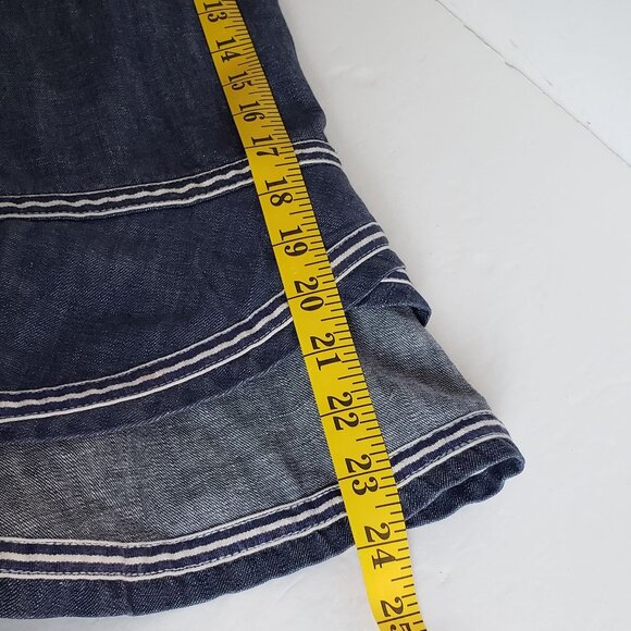 Vintage MARC JACOBS Denim Skirt Pencil Tulip Jean Blue White Trim Stripe Piping - Picture 5 of 14